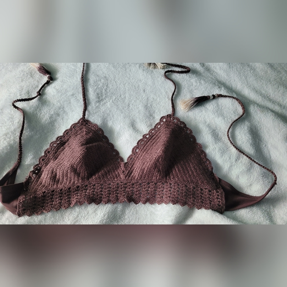 bikini top in Brown Sz M Like New From H&M